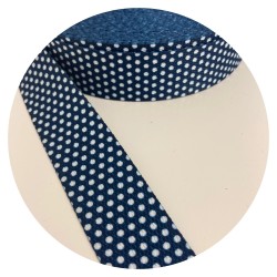 Sangle Nylon à pois 30mm bleu marine