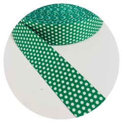 Sangle Nylon à pois 30mm vert prairie